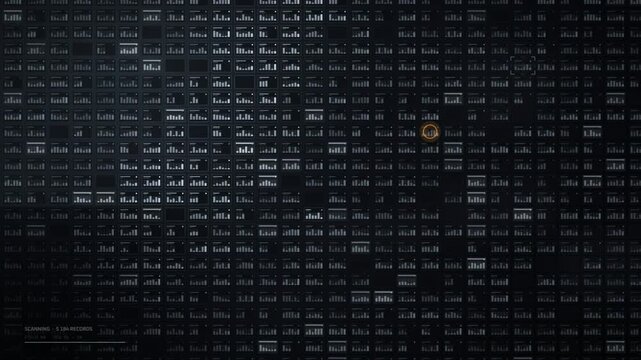 Anomaly detection interface zooming into one flagged record among thousands of data cards