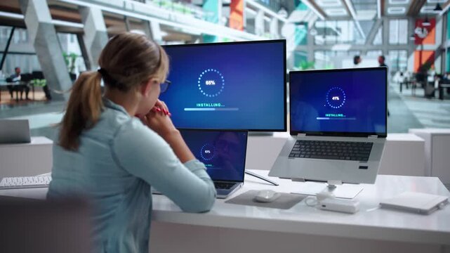 Person Updating Computer Firmware