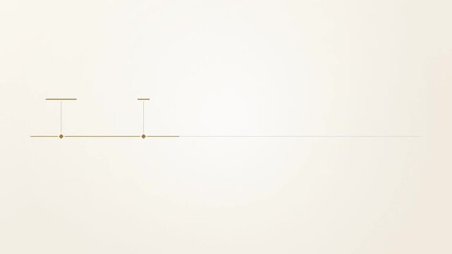 Minimal timeline infographic with five milestone markers drawing across a cream background