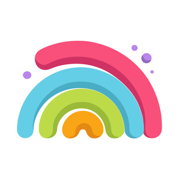 Colorful rainbow with dots