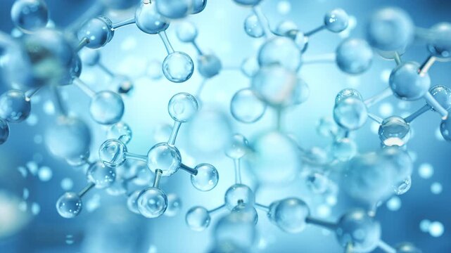 Molecular structure of hyaluronic acid or collagen for cosmetic product advertisement.