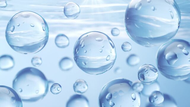 Cosmetic oil or Cosmetic Essence, Liquid Oil bubble background.