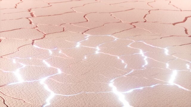 Dry, cracked skin indicates damage to the skin barrier and dehydration 3D animation.