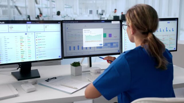Medical Coder Carefully Reviews Clinical Documents