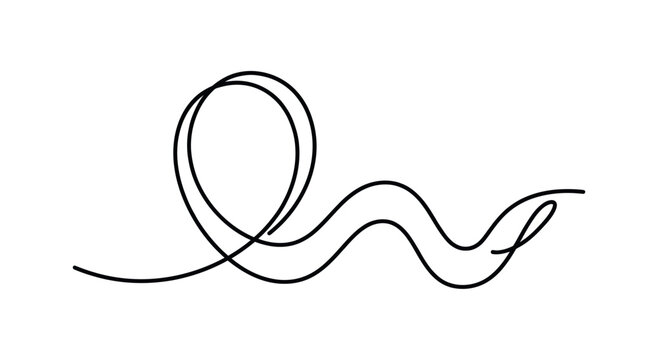 Fluid abstract loopy line icon showing path and movement.