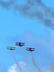 Aerobatic Biplanes Performing Formation Flight at Pacific Airshow Gold Coast © blueringmedia