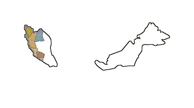 Map of malaysia with highlighted states, motion graphics of map, map of country