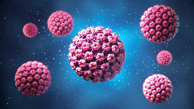 Human papillomavirus infection, HPV virus background 3d animation.