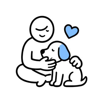 Relaxing with a pet work life balance icon vector
