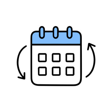 Flexible calendar work life balance icon vector