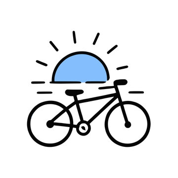 Bicycle after work work life balance icon vector