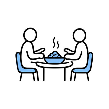 Home cooked dinner work life balance icon vector