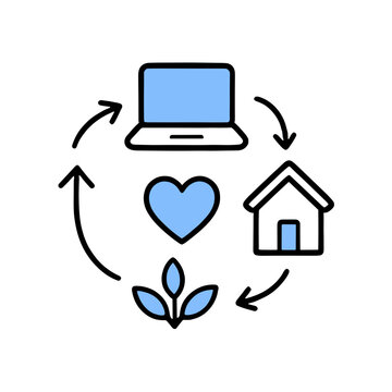 Balanced life cycle work life balance icon vector