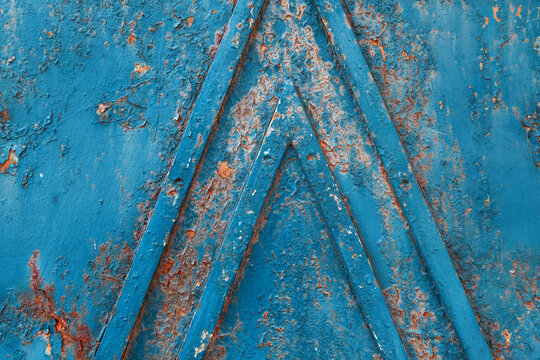 Old Blue Paint And Rust Texture