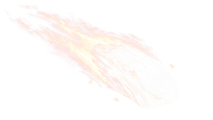 Abstract fire trail effect on transparent background. Glowing comet or meteor streak © Nazar