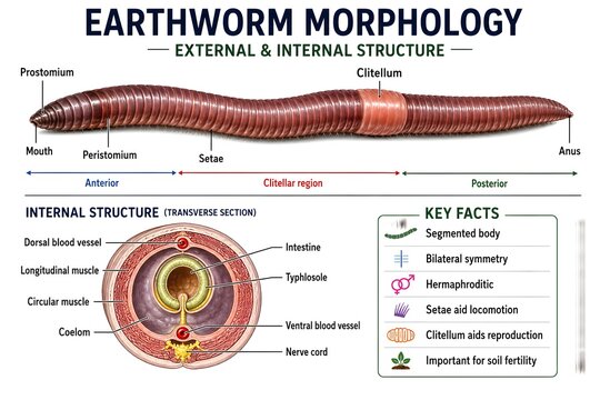 Earthworm Morphology External and Internal Structure Anatomy and Reproductive System