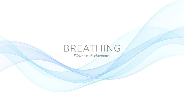 Abstract Light Blue Air Waves on White Background Minimalist Design