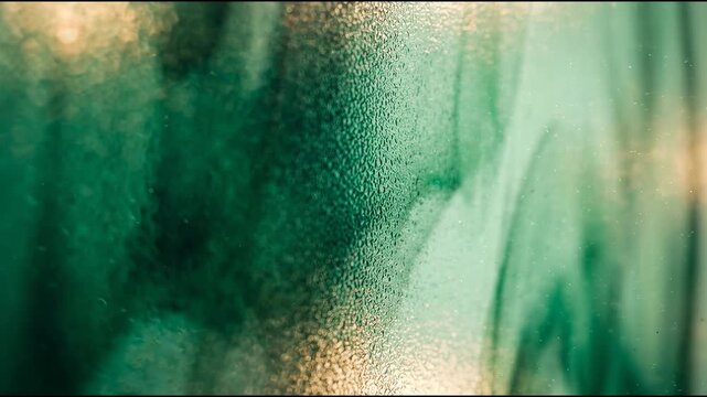 Rich Emerald and Soft Mint Washes on Frosted Glass for Fresh Organic Abstract Backgrounds