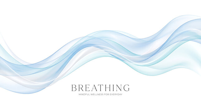 Abstract Light Blue color Waves on White Background Minimalist Design