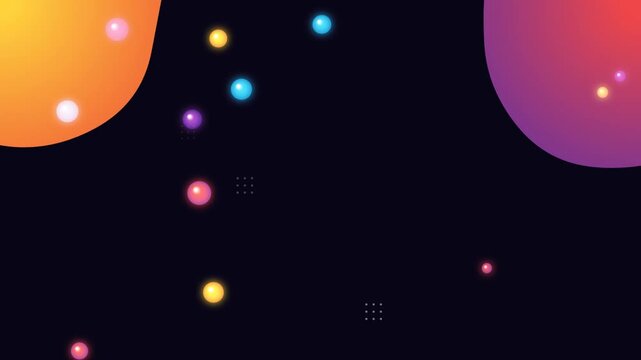 Abstract space background with colorful glowing planets and floating stars in dark universe atmosphere for modern digital design projects and creative tech presentations 4k Motion Video