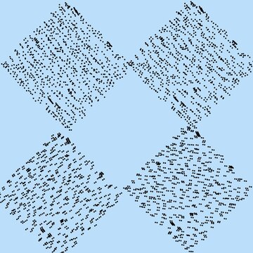 An abstract visualization of a sparse matrix generated from a finite element method (FEM) simulation. The image displays a pattern of colored data points or pixels.