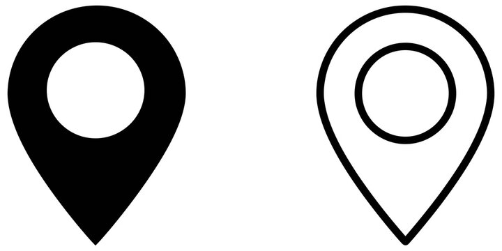 Location pin map pointer icons for navigation and destination search.