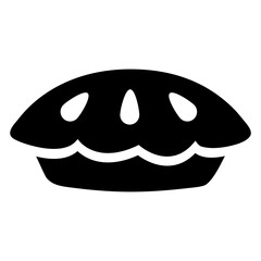 Icono con dibujo sencillo con la silueta de una tarta de manzana  © teracreonte