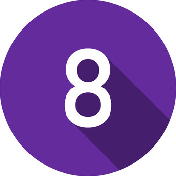 Number eight badge for step-by-step tutorials and workflow processes