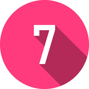 Number seven badge for numbered instructions and process steps
