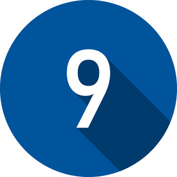 Number nine badge for sequential instructions and numbered steps