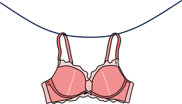 ブラジャーを干すイラスト