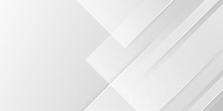 White and gray geometric abstract background with diagonal overlapping shapes and soft shadows for modern presentations and corporate designs
