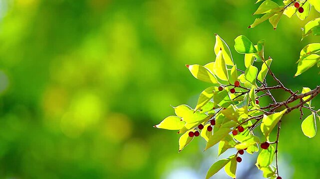 Beautiful Light Green Hackberry Glowing Against Similar Colored Background,4K