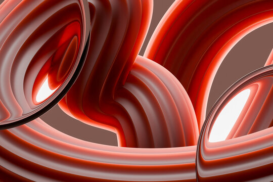 3D Red Glass Curve