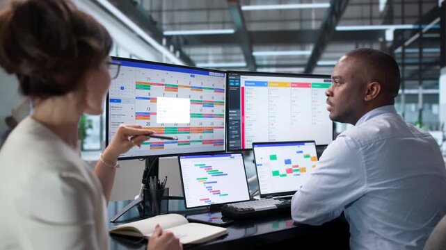 Project Manager And Assistant Review Calendar