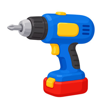 Blue Toy Drill for Kids Clipart