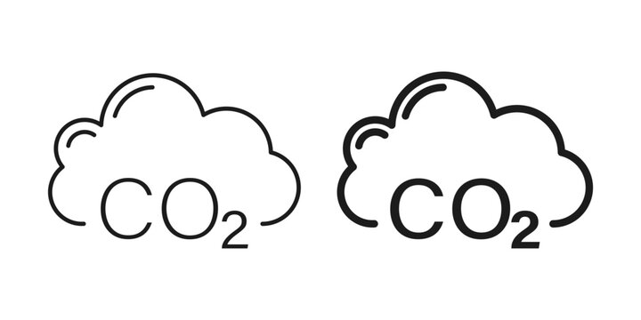 CO2 emissions icon in flat style. Cloud co2 reduction vector illustration on isolated background. Carbon dioxide pollution sign business concept.