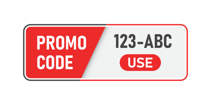 Promo code template icon in flat style. Promotion label vector illustration on isolated background. Sticker coupon sign business concept.