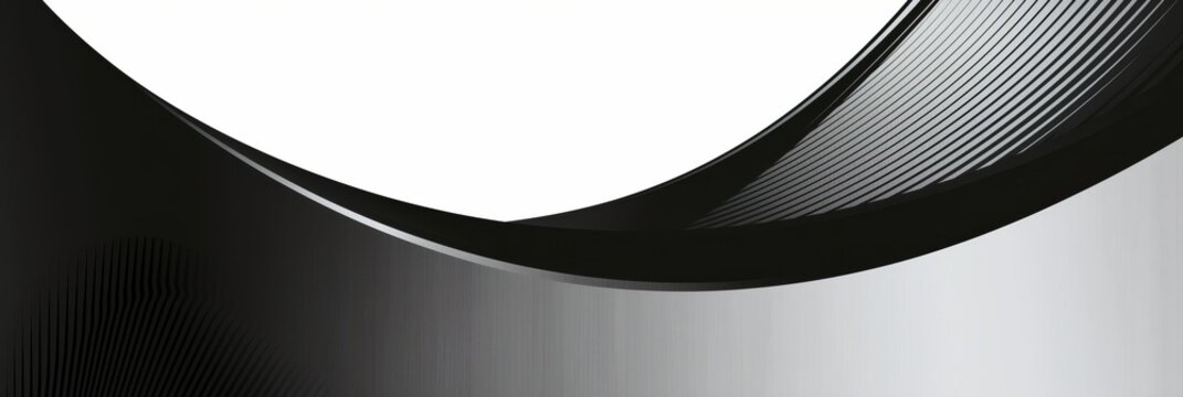 Abstract black and white curves, smooth lines, minimalistic composition, elegant shapes