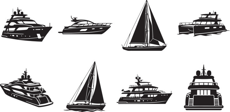 Luxury yachts speedboats sailing ships and maritime vessels