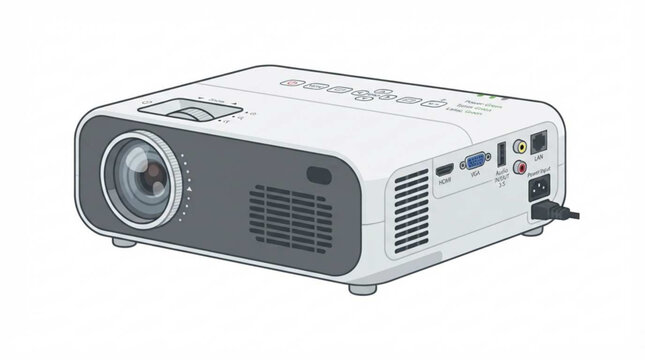 Modern Multimedia Digital Projector Vector Illustration