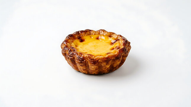 Golden baked custard tart with flaky crust centered 1