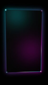 Glowing neon rectangle with blue and purple gradient on dark background