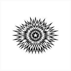 Fototapeta premium Explosion burst radial starburst pattern with sharp spikes during energetic impact isolated on white background
