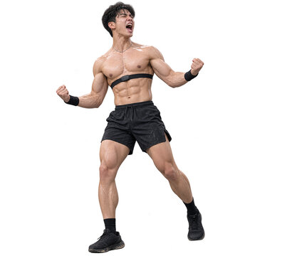 muscular young man posing
