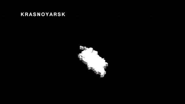 Krasnoyarsk krai russia map spinning animation
