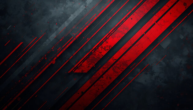 Abstract dark background with diagonal red grunge stripes