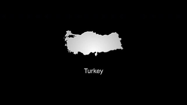 Turkey map forming with glowing digital particles