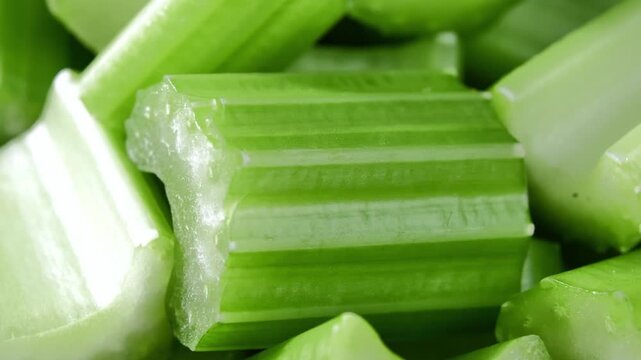Close-Up of Fresh Sliced Celery	
