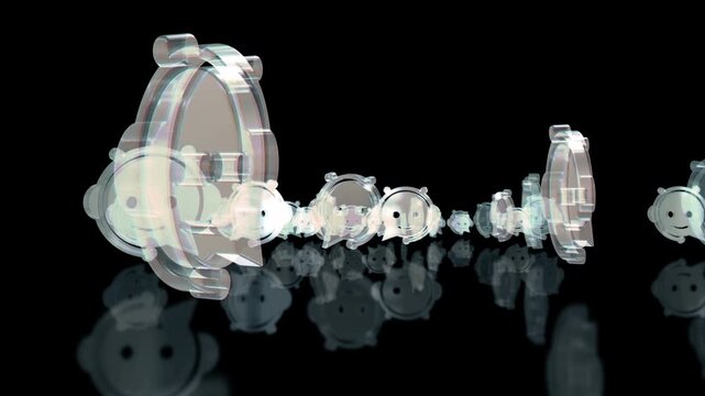 Chatbot ai assistant symbol 3d glass 
